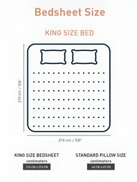 TRIDENT Marigold Soft Comfort Flat 210TC King Pure Cotton Bedsheet Set