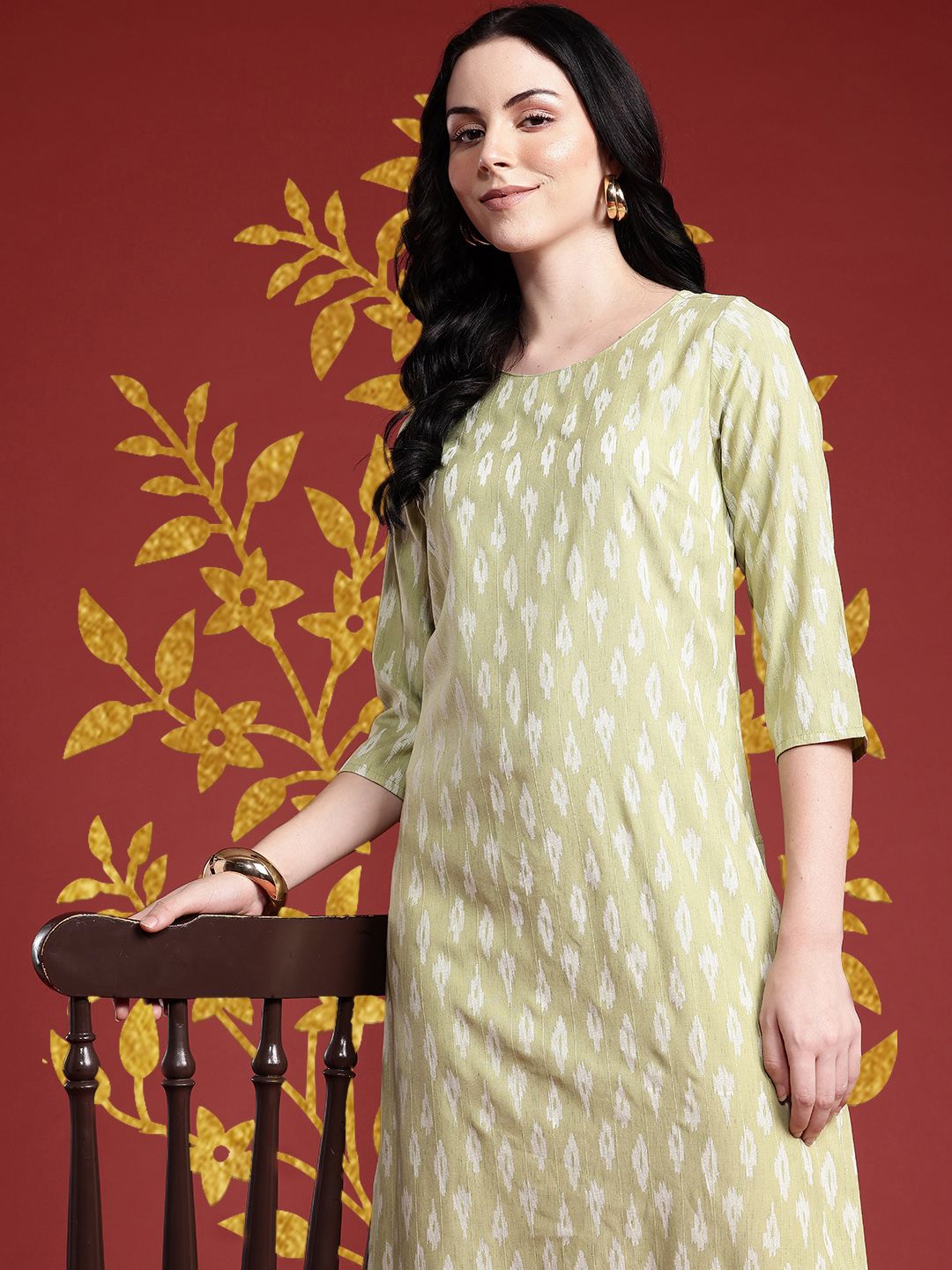 Anouk Women Ikat Printed Kurta
