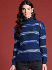 all about you Turtle Neck Striped Sweater