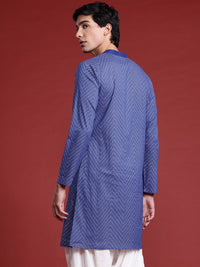 Anouk Chevron Printed Indigo Kurta