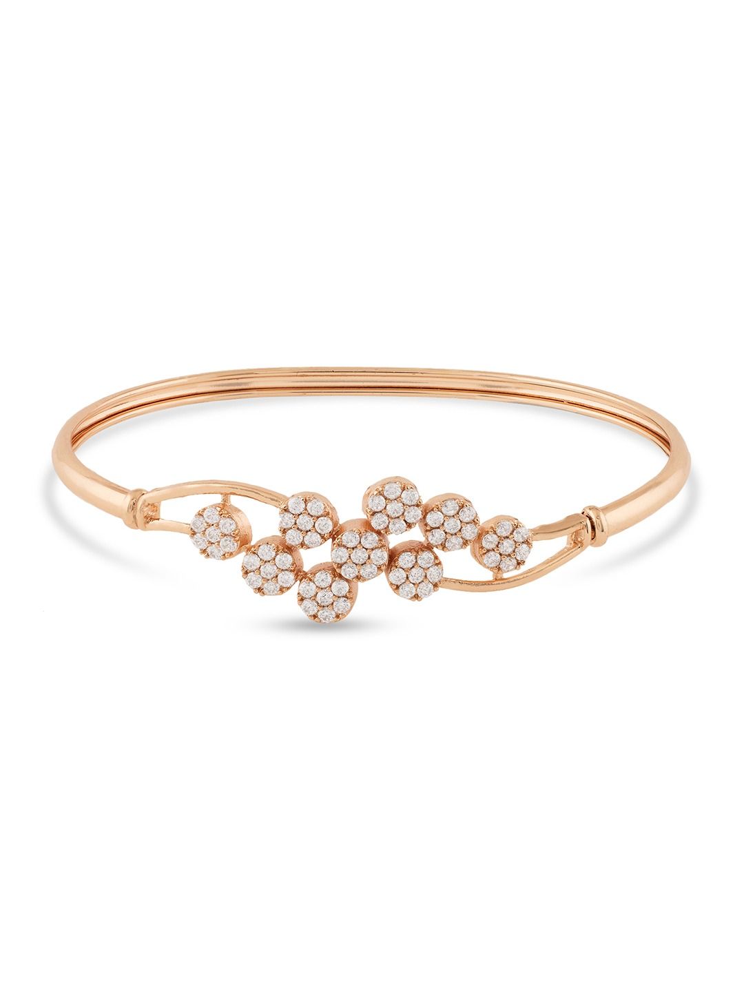 Zaveri Pearls Rose Gold-plated Cubic Zirconia Studded Gelang Kada