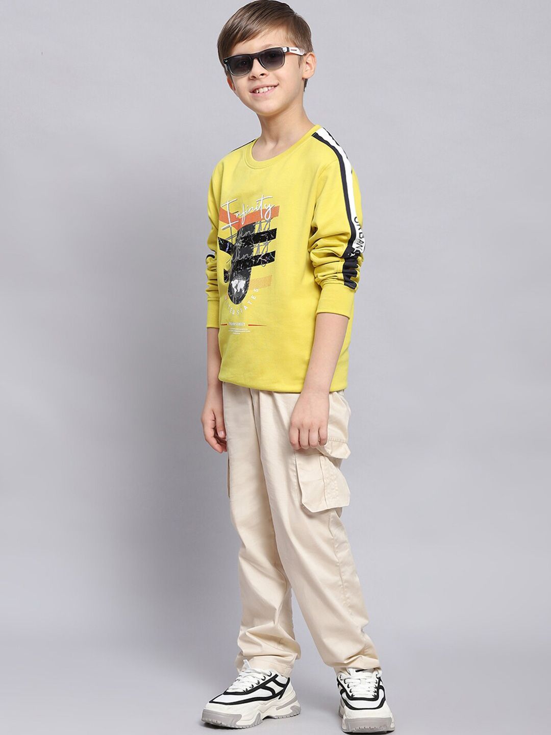 Monte Carlo Boys Graphic Printed Pure Cotton Pullover Sweatshirt