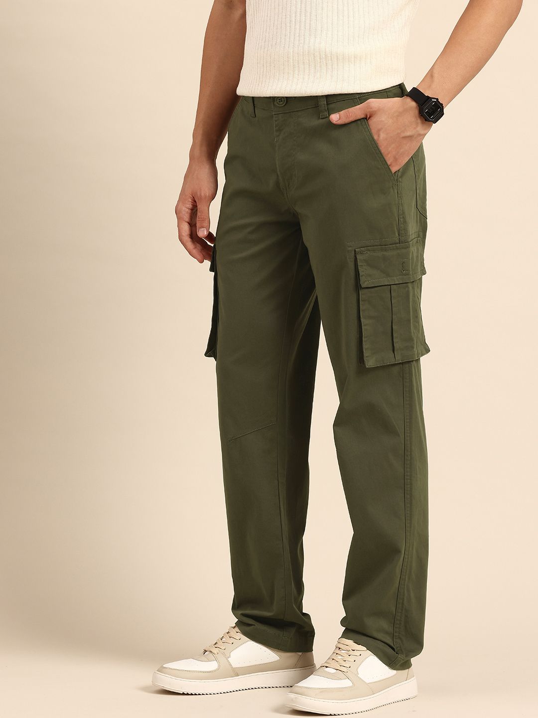 Being Human Men Slim Fit Cargos Trousers