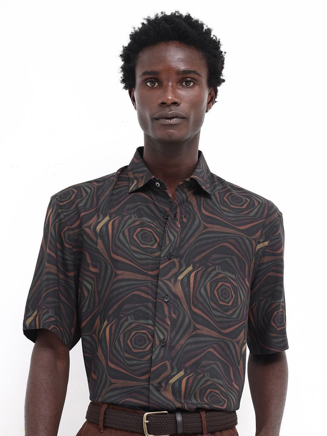 RARE RABBIT Men Marfik Boxy Abstact Printed Shirt