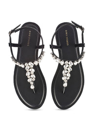 Lino Perros Women Embellished Open Toe T-Strap Flats