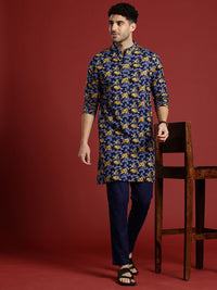 Anouk Floral Printed Regular Pure Cotton Kurta With Trousers