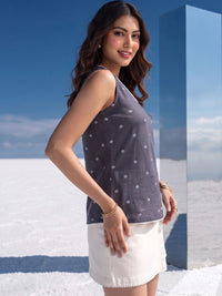 Mamicha Geometric Print Cotton Top