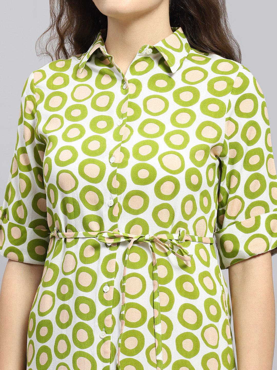 Monte Carlo Print Shirt Style Longline Tunic