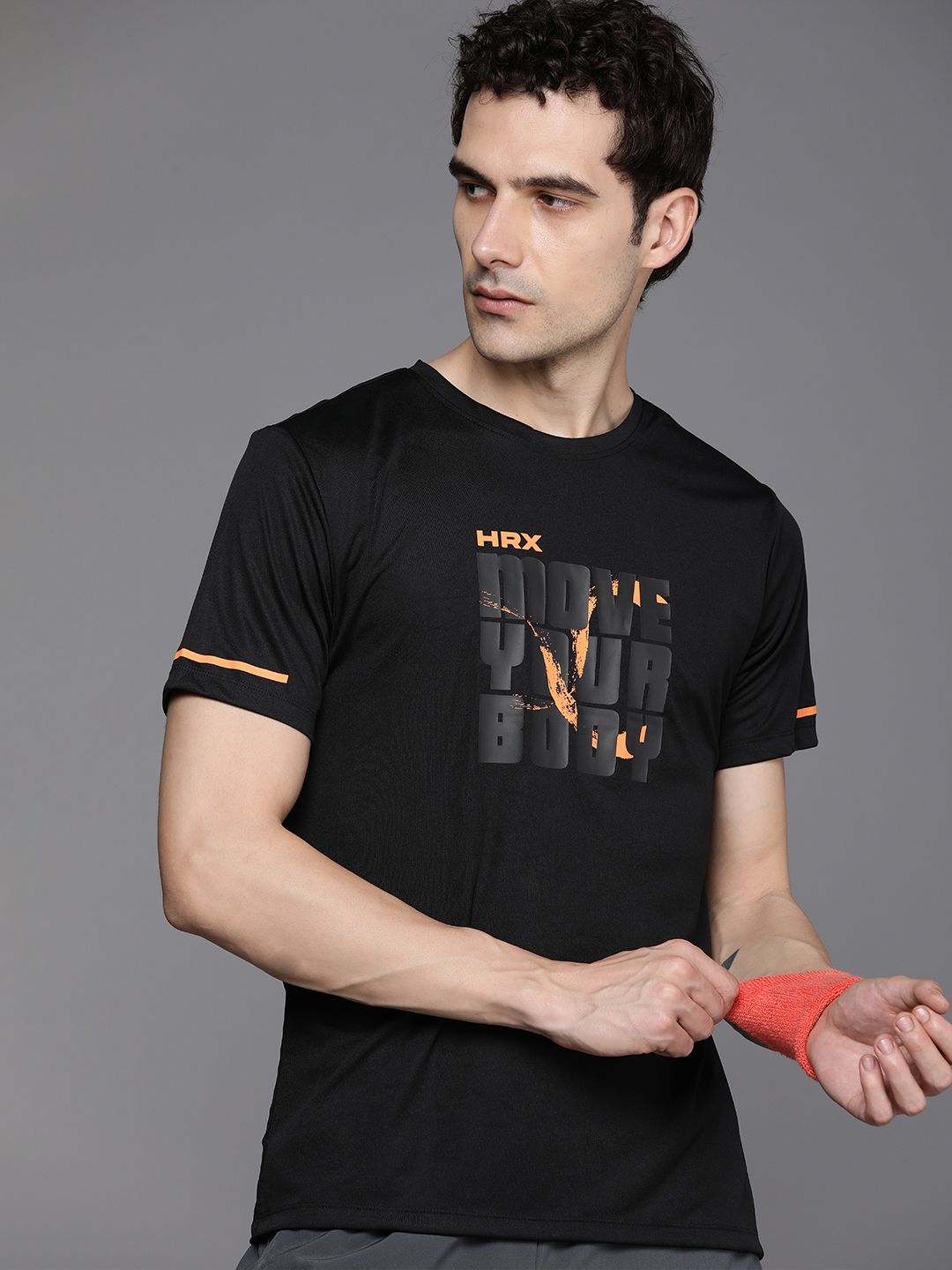 HRX by Hrithik Roshan Typography Printed Rapid-Dry Antimicrobial Training T-shirt