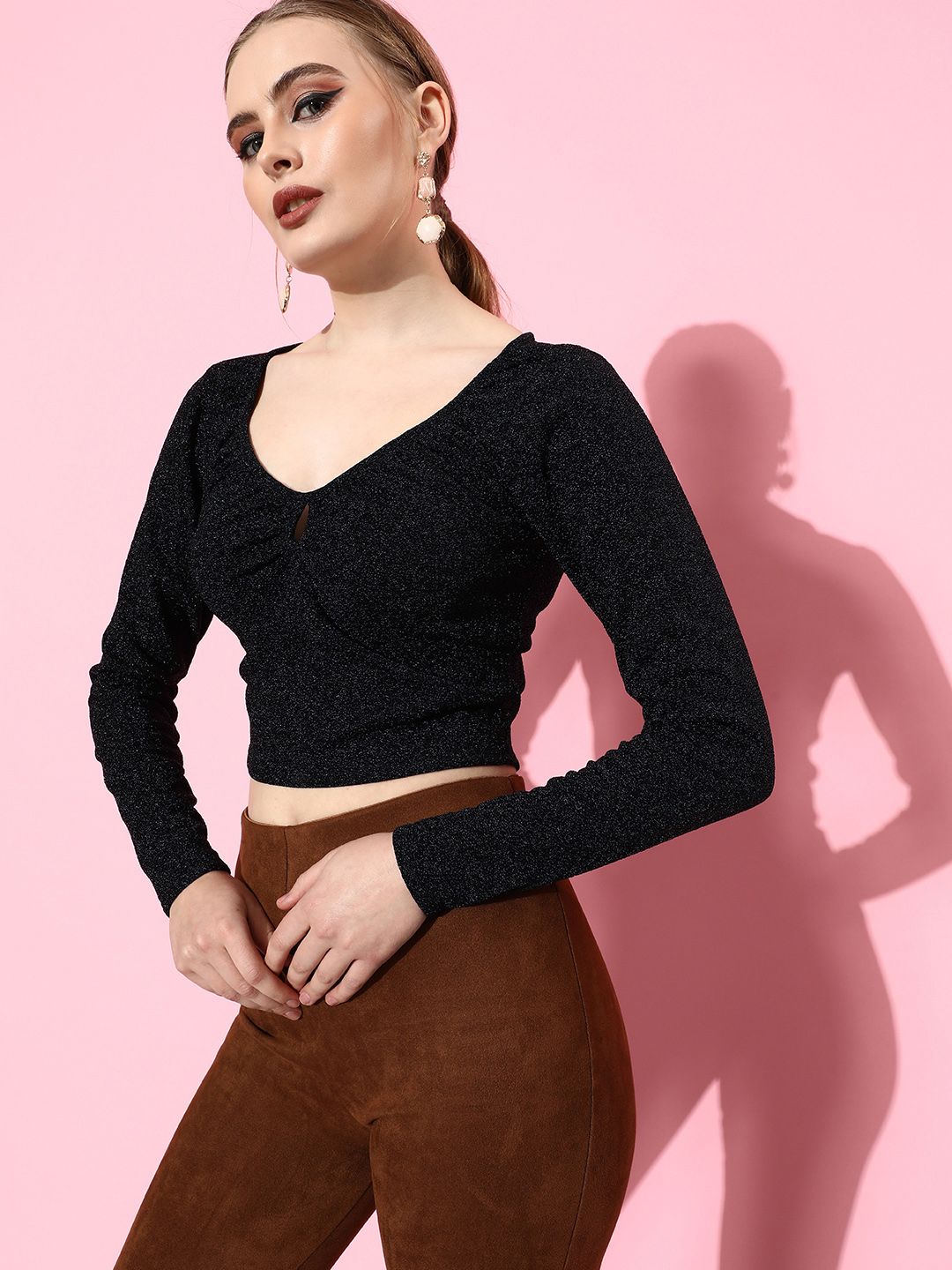 DressBerry Women V Neck Crop Top