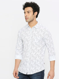 SPYKAR Classic Slim Fit Floral Printed Cotton Casual Shirt