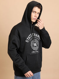 HIGHLANDER Typography Printed Hooded Oversized Sweatshirt