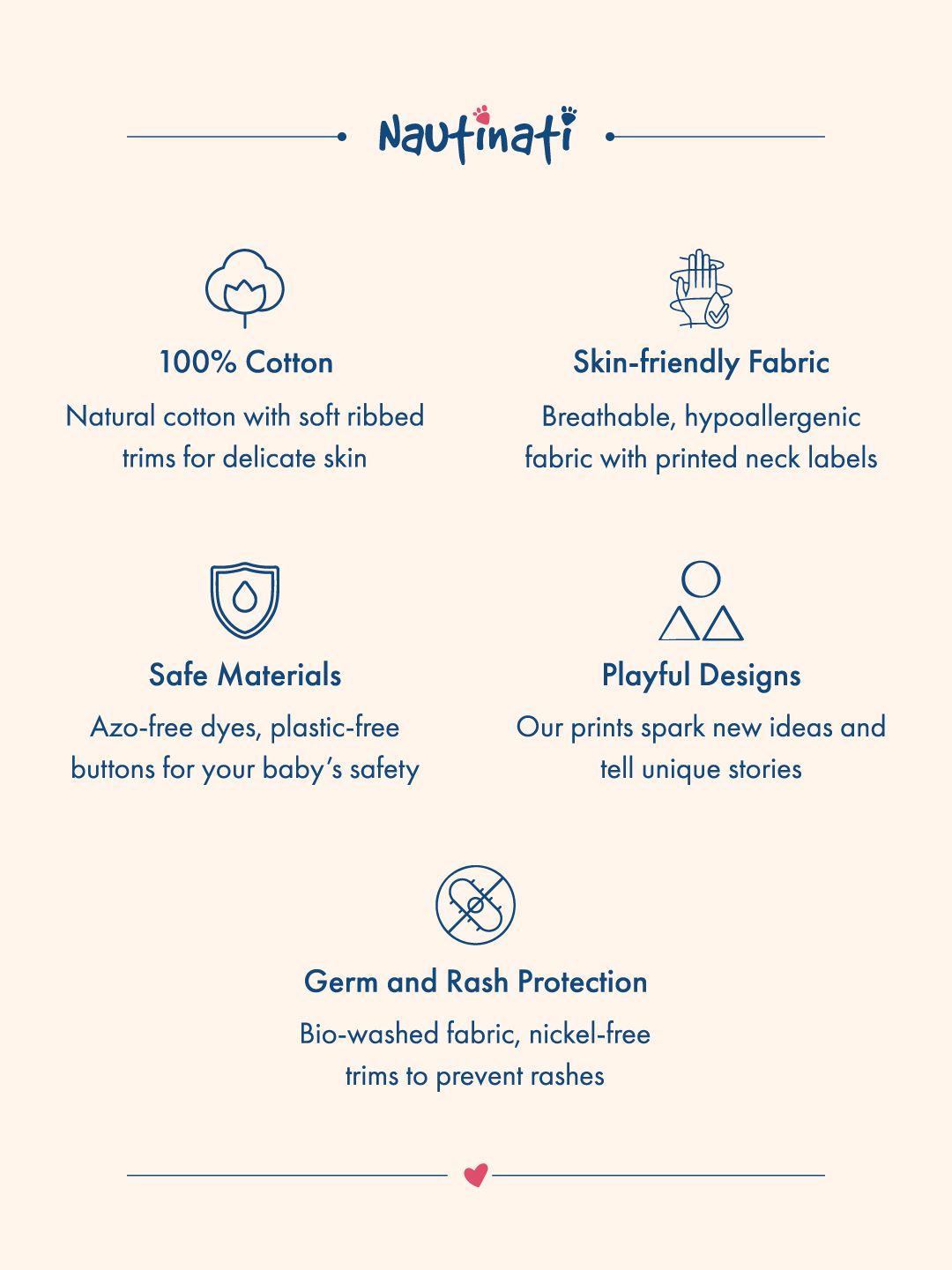 Nauti Nati Infants Pack Of 5 Pure Cotton Baby Apparel Gift Set