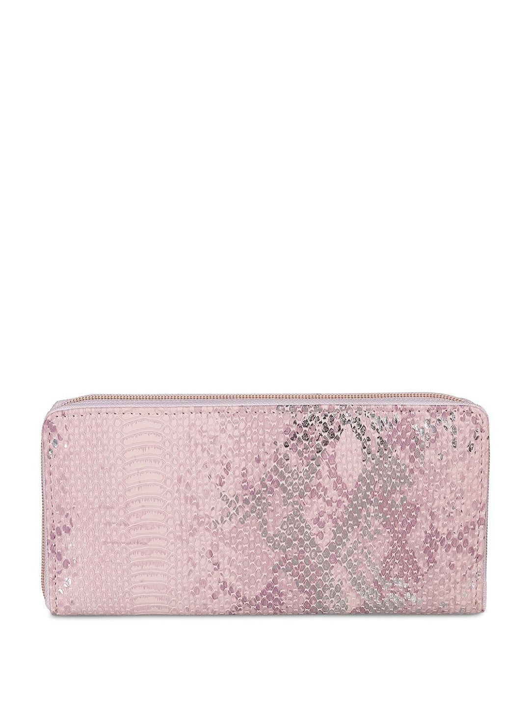 Metro Women Geometric Textured Zip Around Wallet