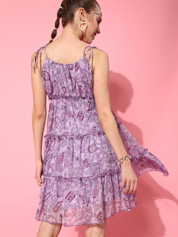 STREET 9 Women Elegant Lavender Floral Dress