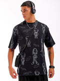 The Indian Garage Co Men All Over Printed Boxy Oversized Round Neck T-shirt