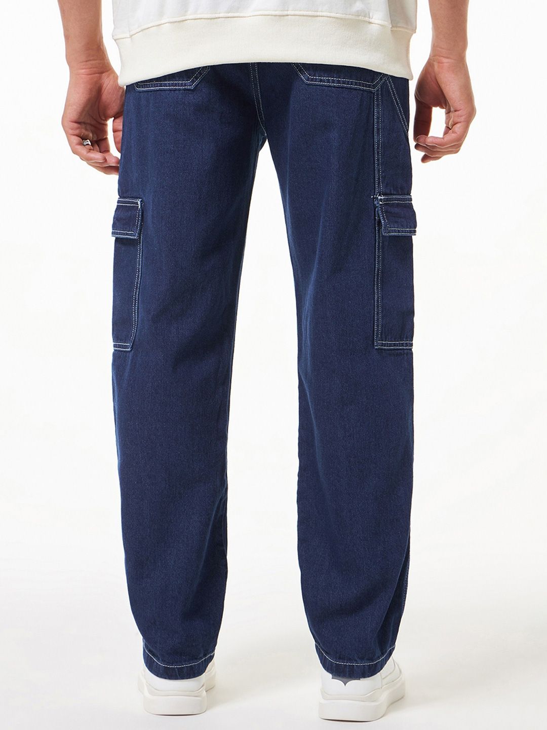 Bewakoof Men Pure Cotton Baggy Cargo Jeans