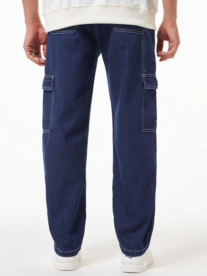 Bewakoof Men Pure Cotton Baggy Cargo Jeans