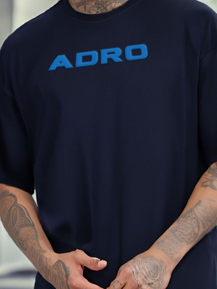 ADRO Graphic Printed Drop-Shoulder Sleeves Cotton Oversized T-shirt