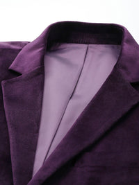 House of Pataudi Notched Lapel Single-Breasted Velvet Finish Jashn Party Blazer
