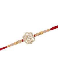 Voylla Floral Sparkle American Diamond Studded Thread Rakhi