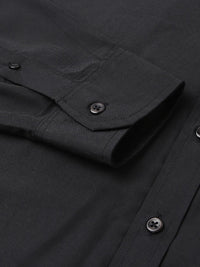 Hancock Men Black Black Slim Formal Shirt