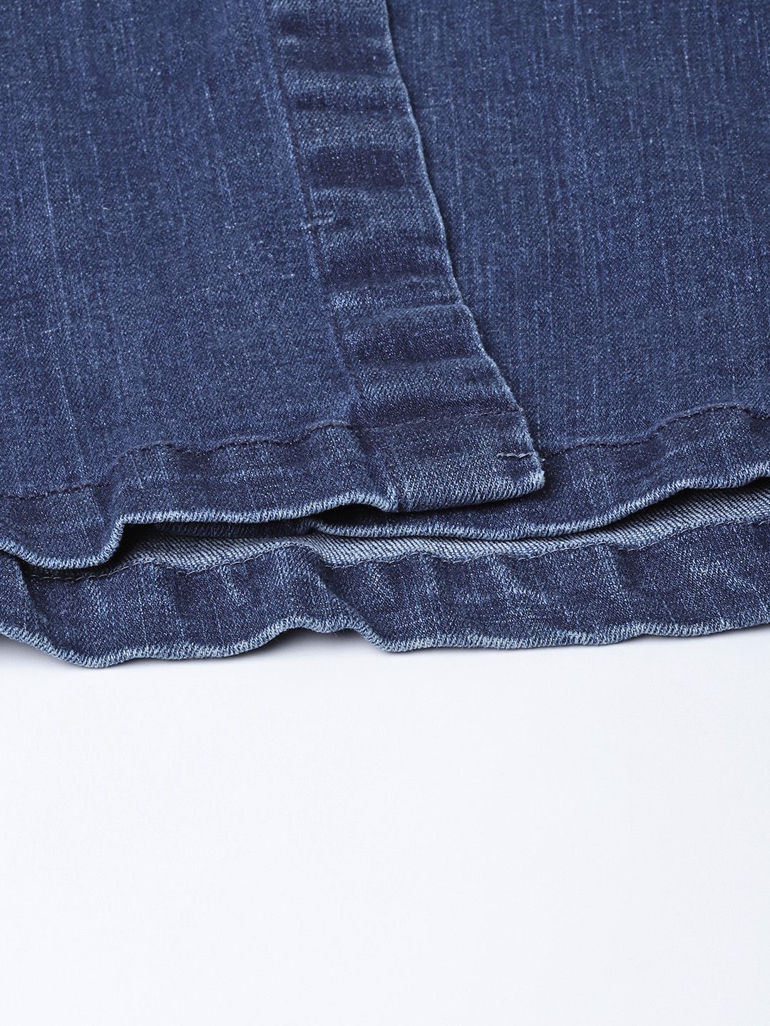 SASSAFRAS Blue Washed Midi Denim Pure Cotton A-Line Skirt