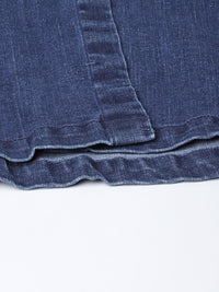 SASSAFRAS Blue Washed Midi Denim Pure Cotton A-Line Skirt