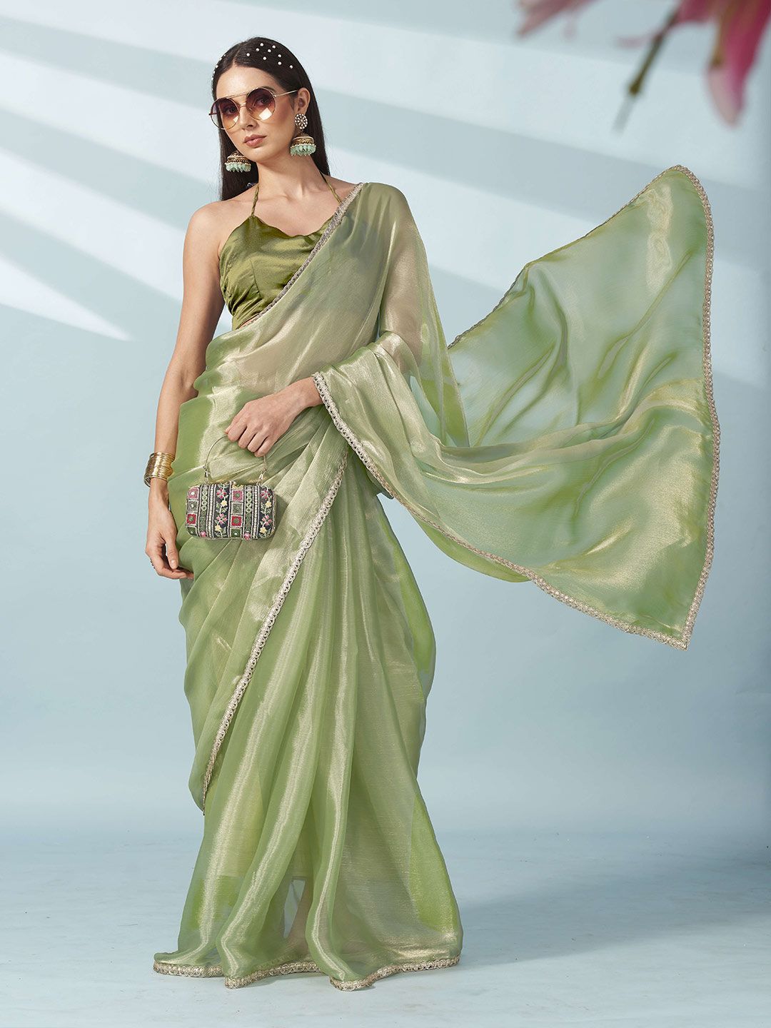 Tikhi Imli Sequinned Satin Saree