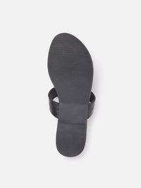 DressBerry Women Textured T-Strap Flats with Embellished Detail