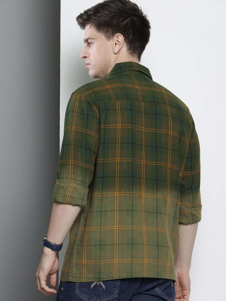 The Indian Garage Co Men Windowpane Checked Casual Shirt
