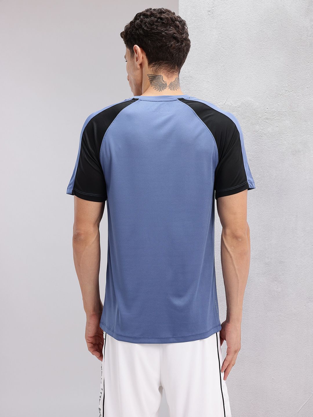HRX by Hrithik Roshan Typography Printed Rapid-Dry Training T-shirt with Panelling Detail