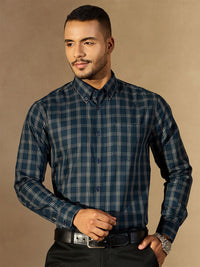 DENNISON Men Smart Tartan Checks Checked Formal Shirt