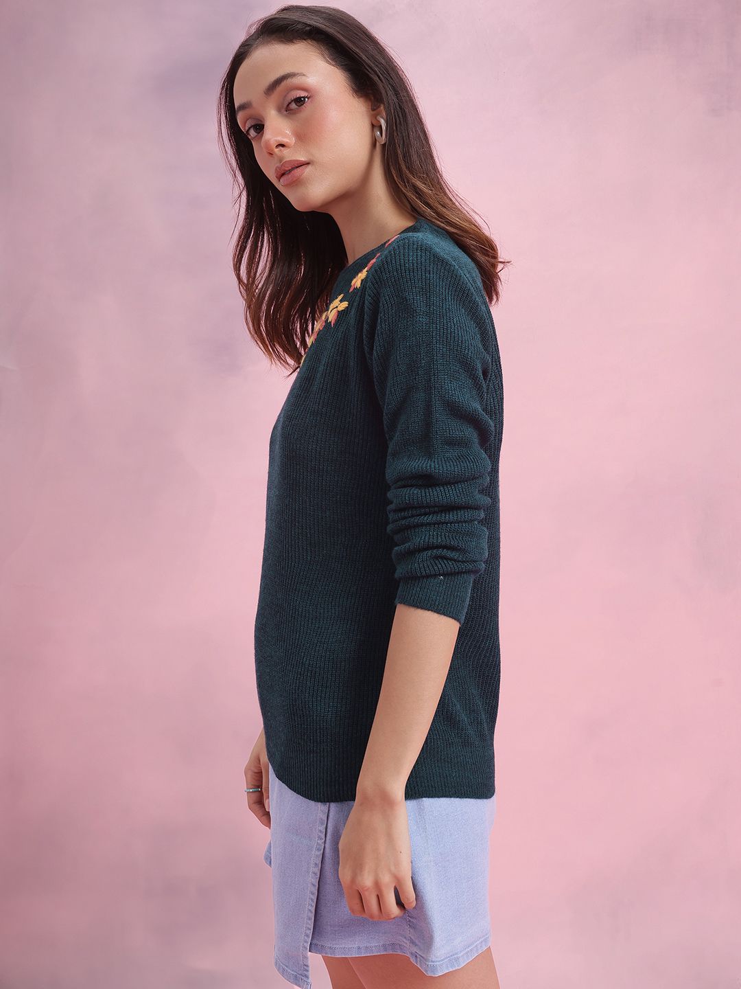 DressBerry Floral Embroidered Pullover