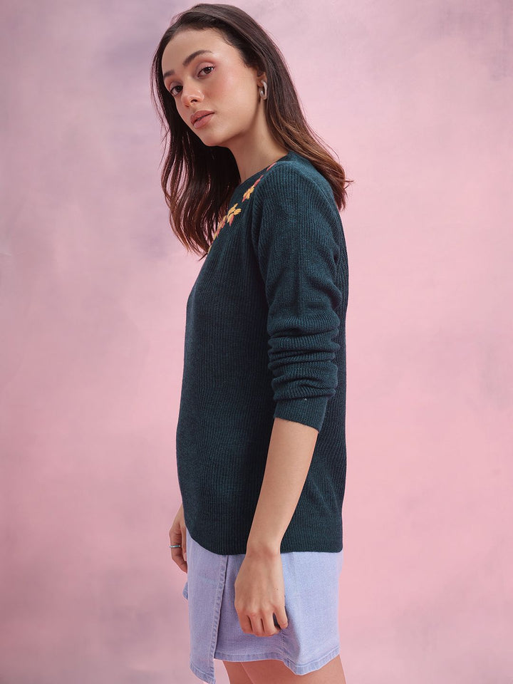 DressBerry Floral Embroidered Pullover
