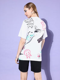 DILLINGER Graphic Printed Oversized Longline Pure Cotton T-shirt