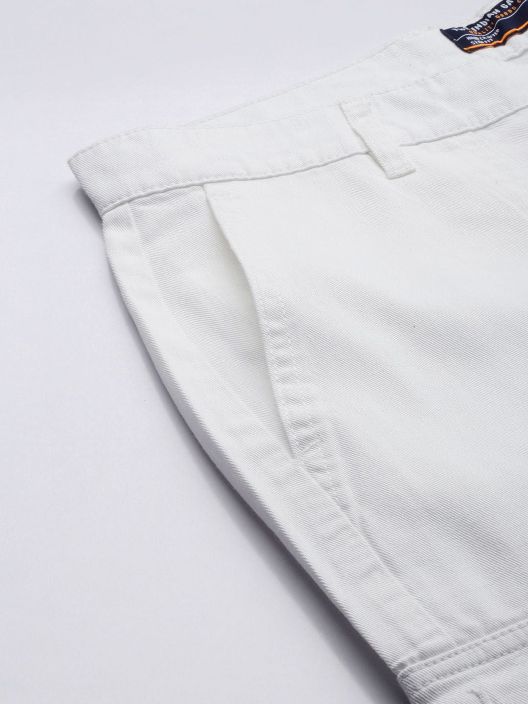 Garage India CO Lelaki putih langsing sesuai dengan Cargo Cotton Pure