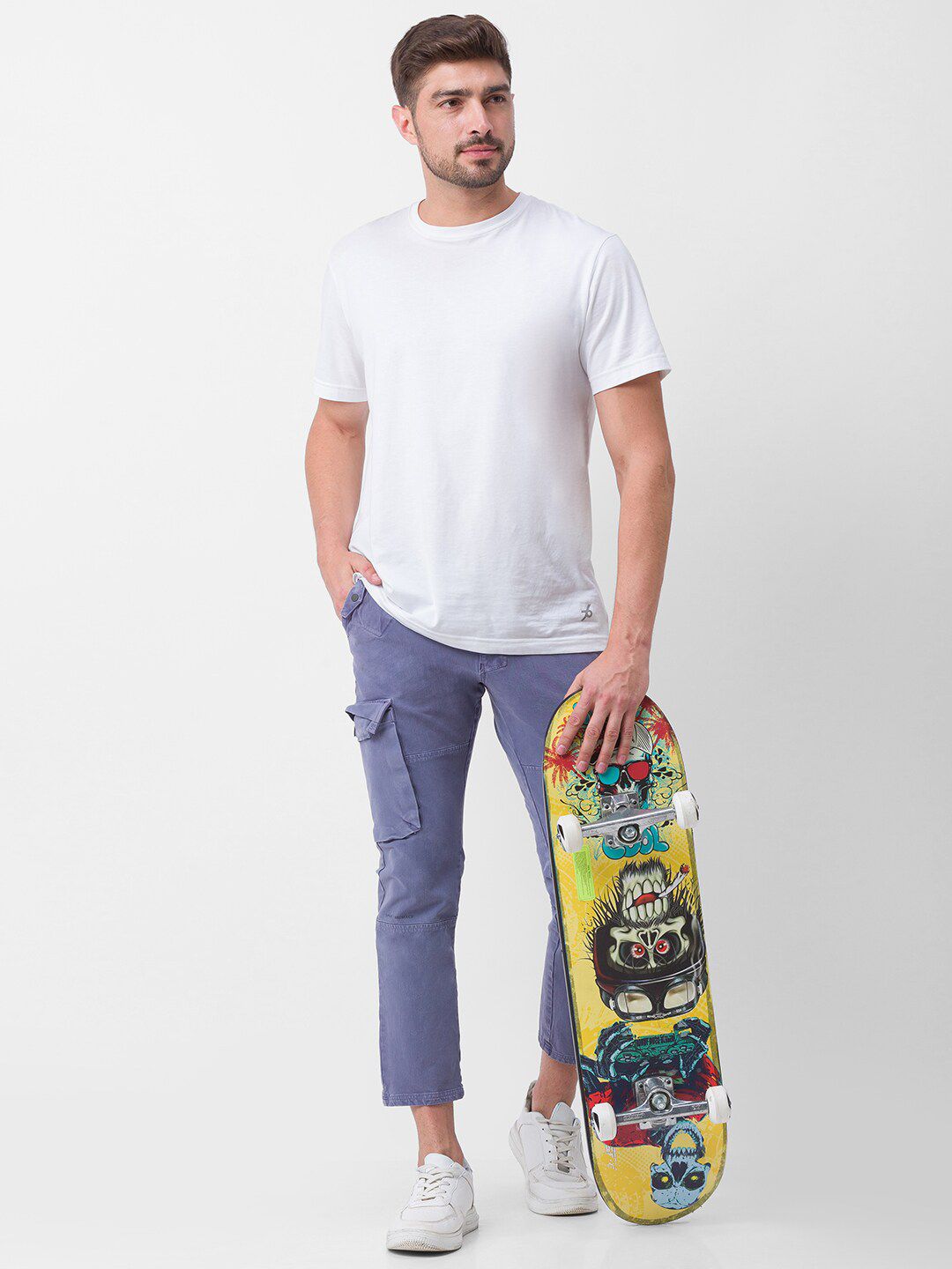 SPYKAR Men Grey Slim Fit Joggers Trousers