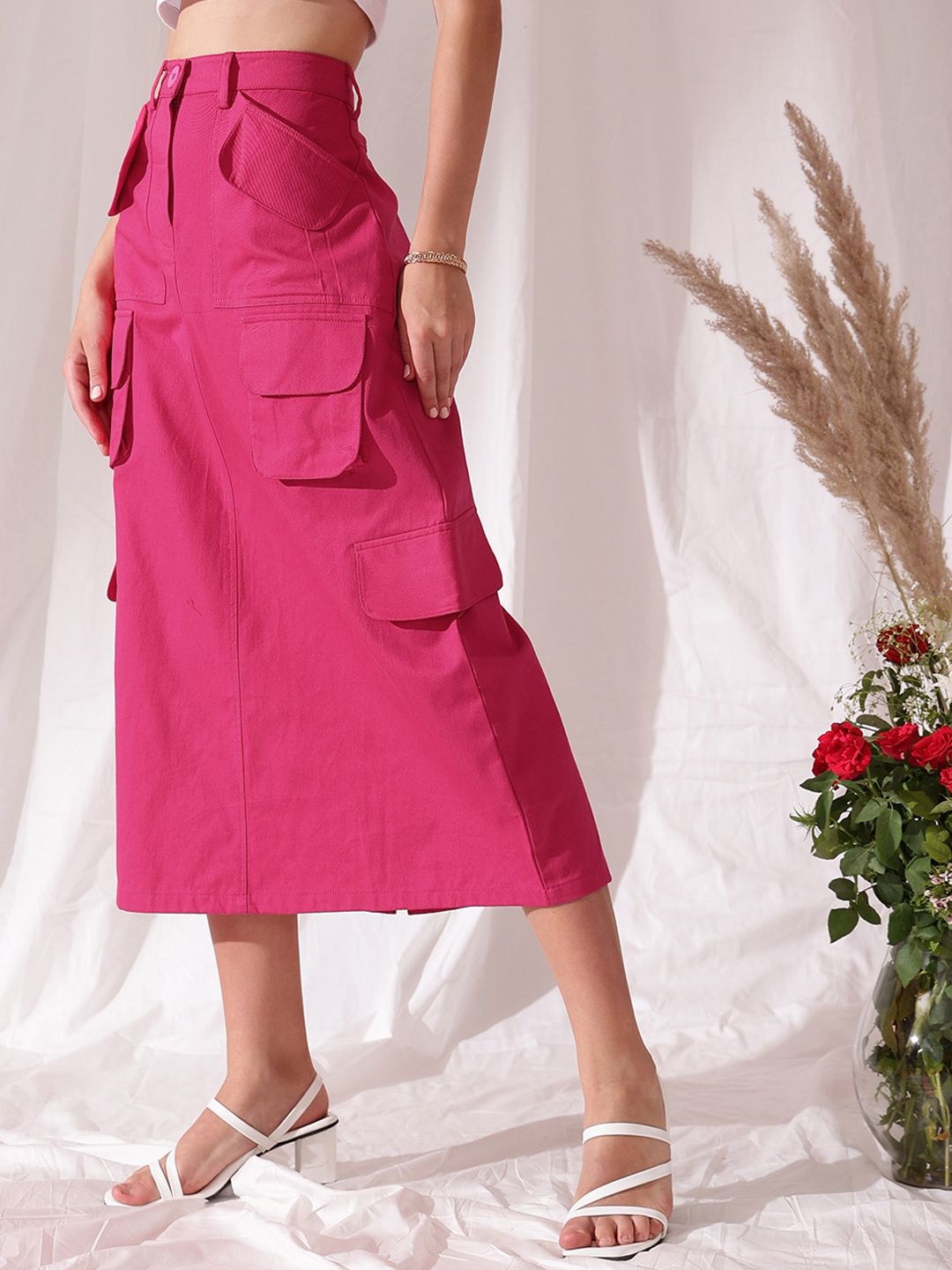 STREET 9 Pure Cotton A-Line Cargo Skirt