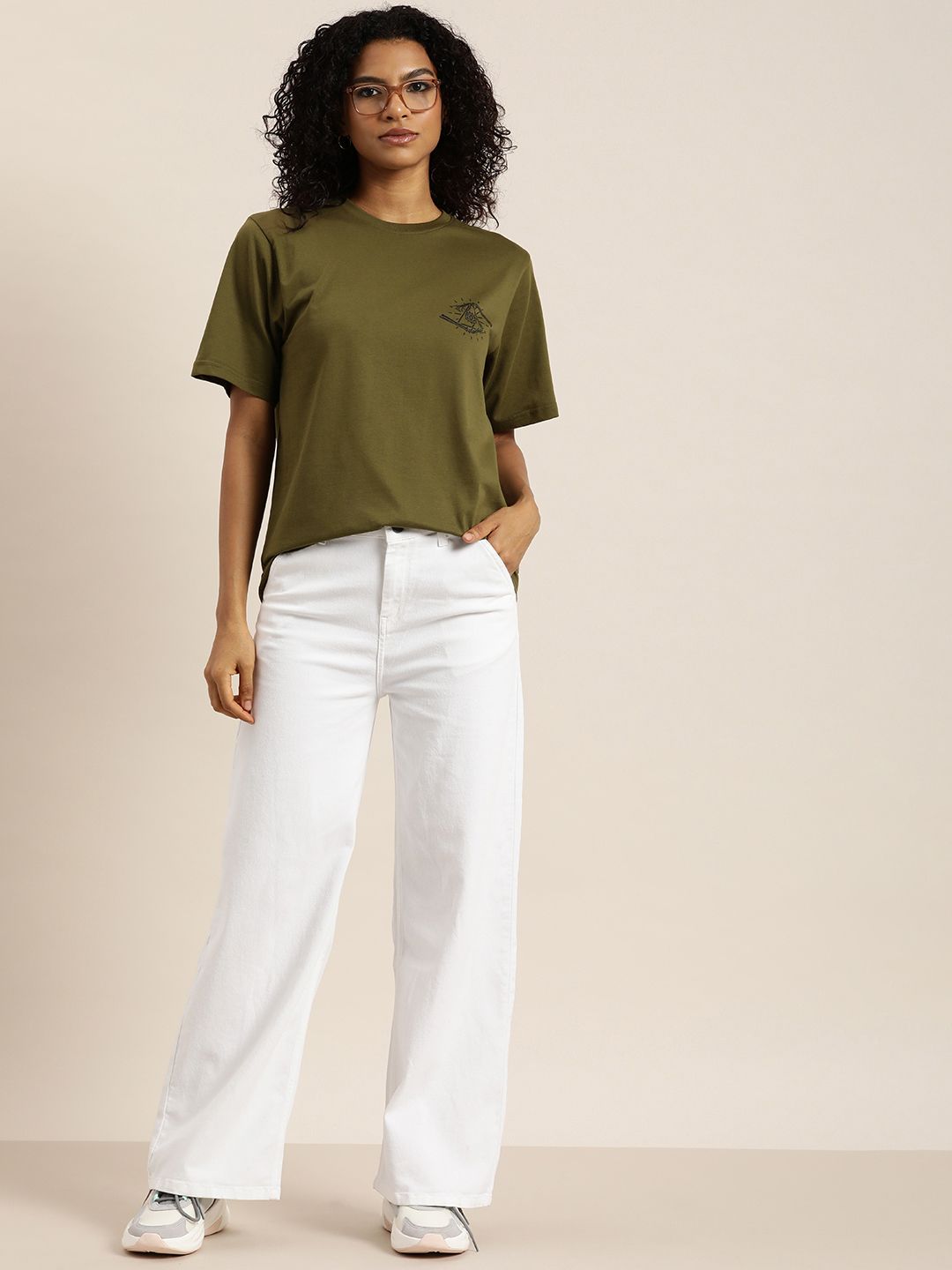 DILLINGER Embroidered Oversize Pure Cotton Longline T-shirt