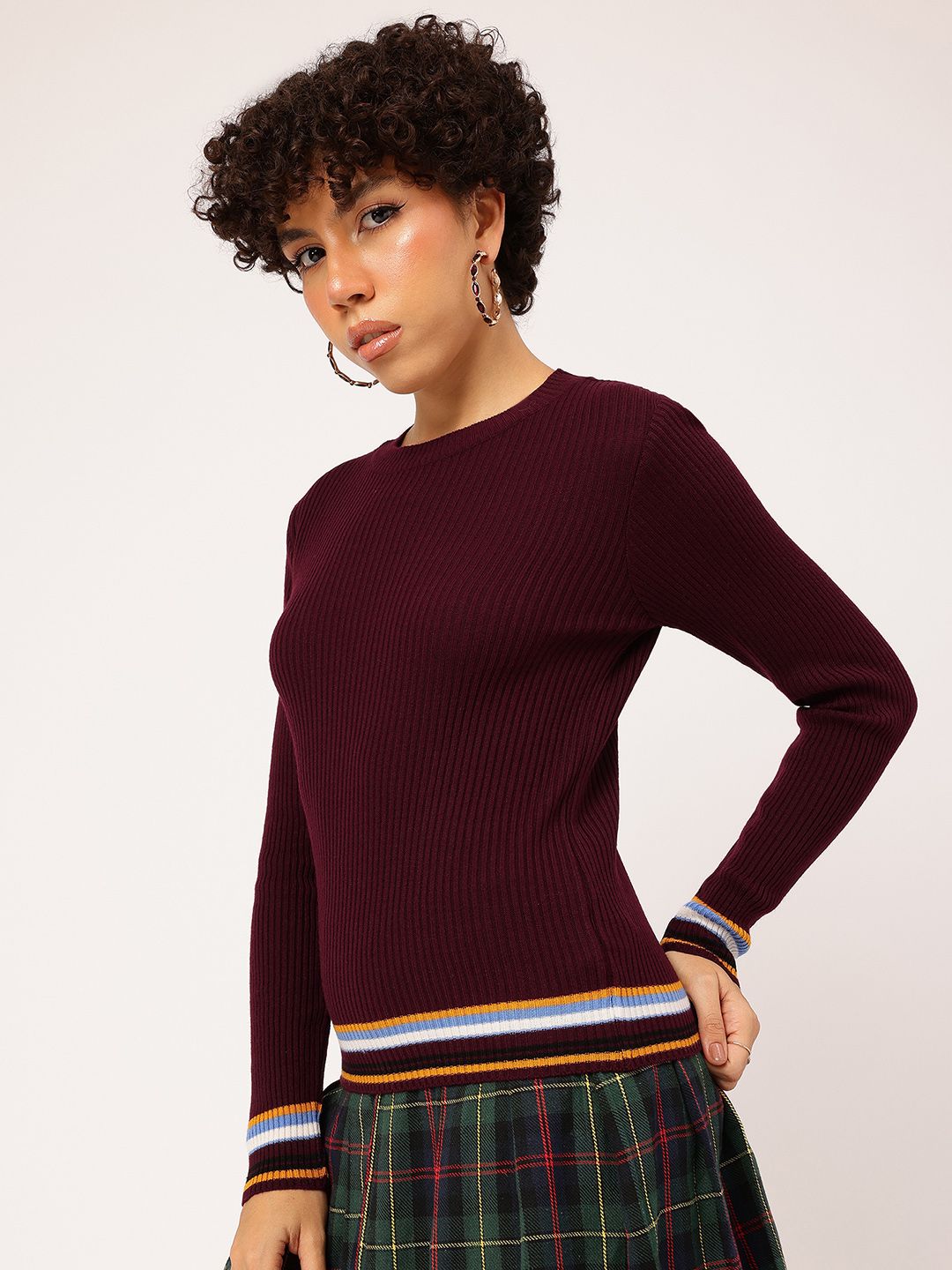 DressBerry Pure Acrylic Ribbed Pullover