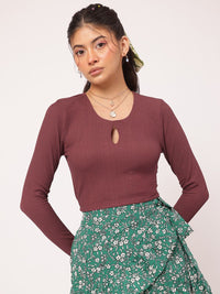 DressBerry Sweet & Sassy Textured Fitted Top