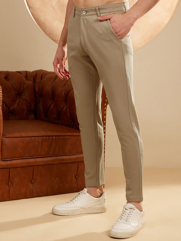 DENNISON Men Smart Tapered Fit Easy Wash 4-Way Lycra Trouser