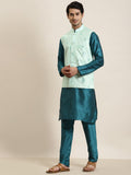 SOJANYA Kurta Lurus Kolar Mandarin Dengan Jaket Churidar & Nehru