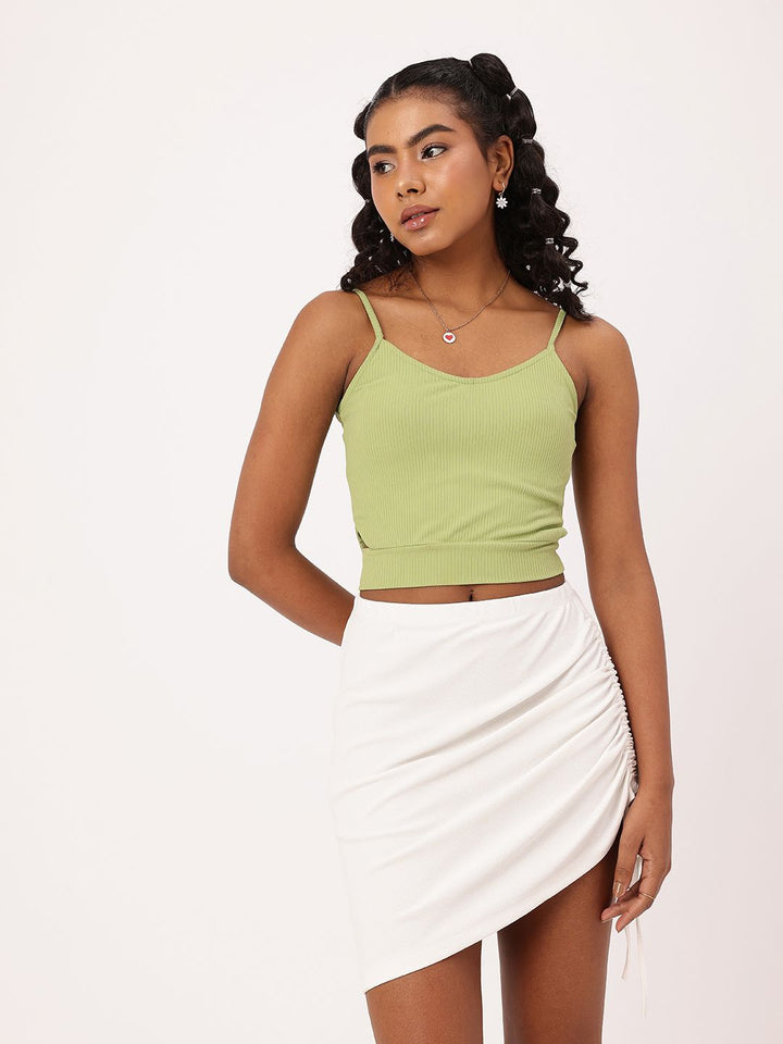 DressBerry Ribbed & Risque Cut-Out Crop Top