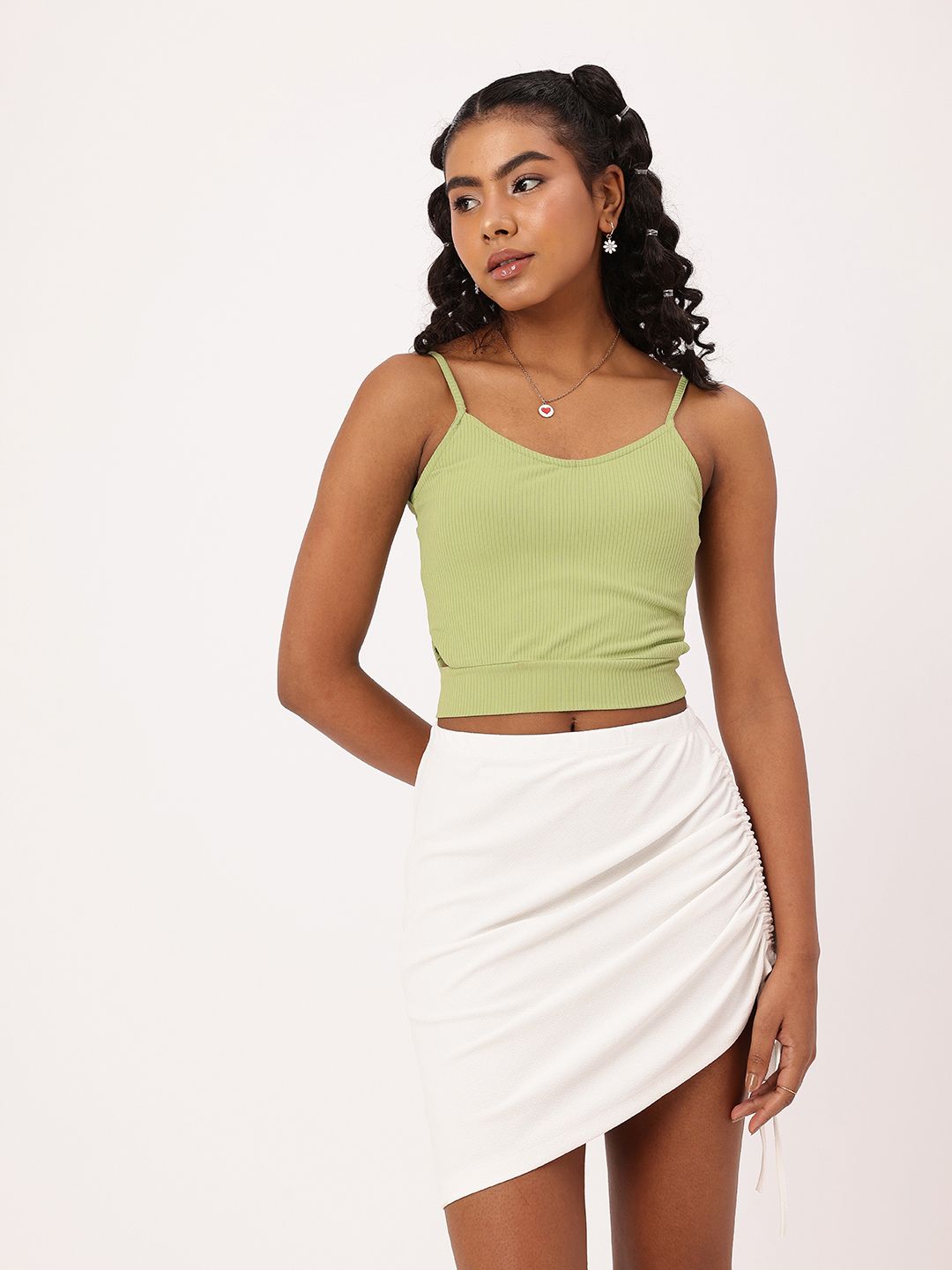 DressBerry Ribbed & Risque Cut-Out Crop Top