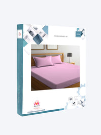 Myntra Elegant Homes Pink Striped 300 TC King Bedsheet with 2 Pillow Covers