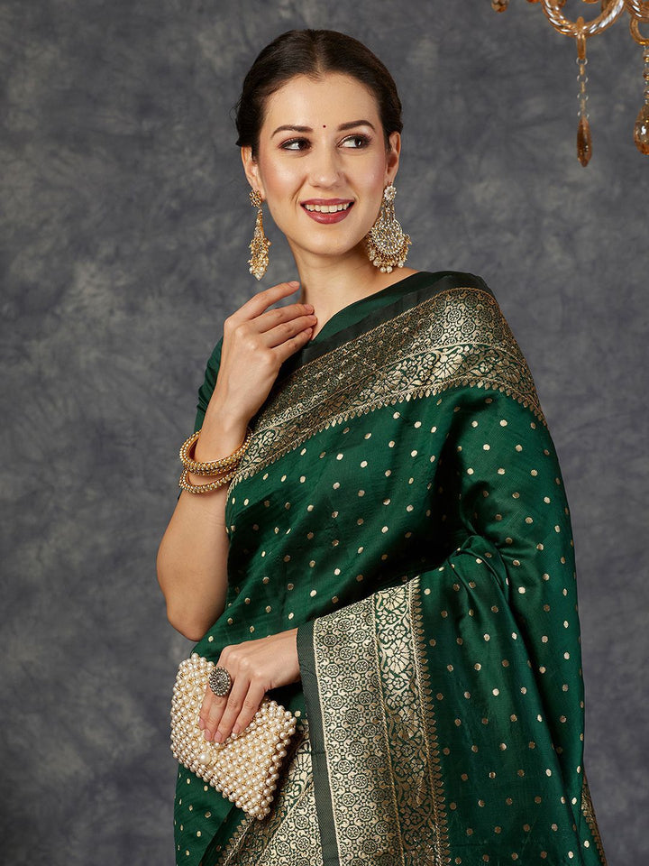 KALINI Ethnic Motifs Woven Design Zari Banarasi Saree
