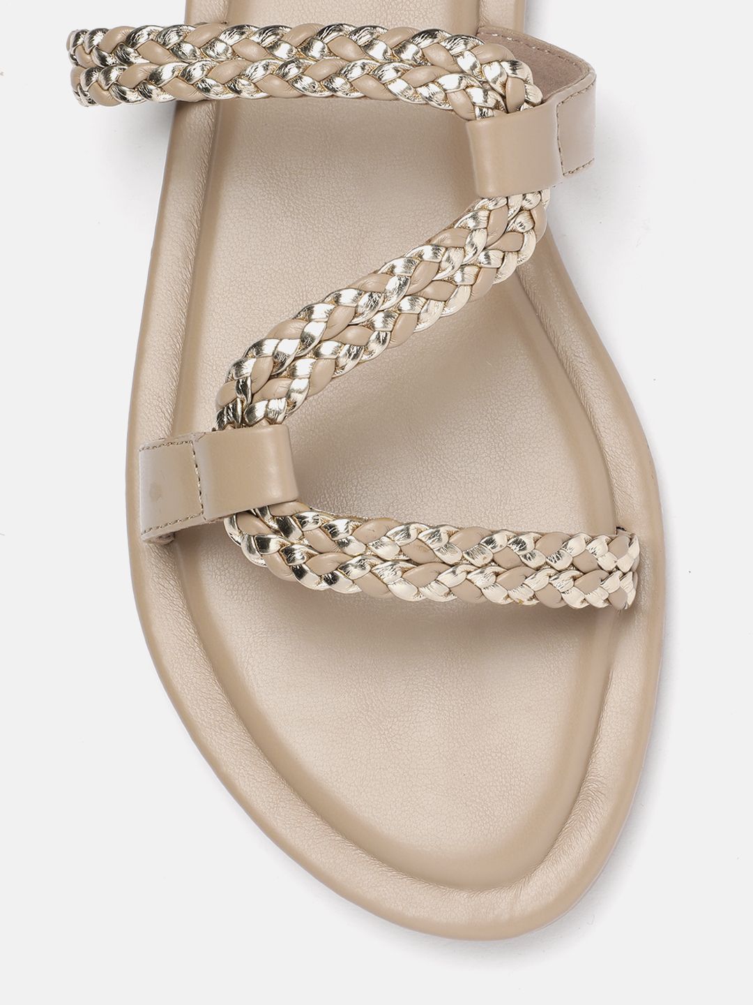 DressBerry Women Striped Open Toe Flats