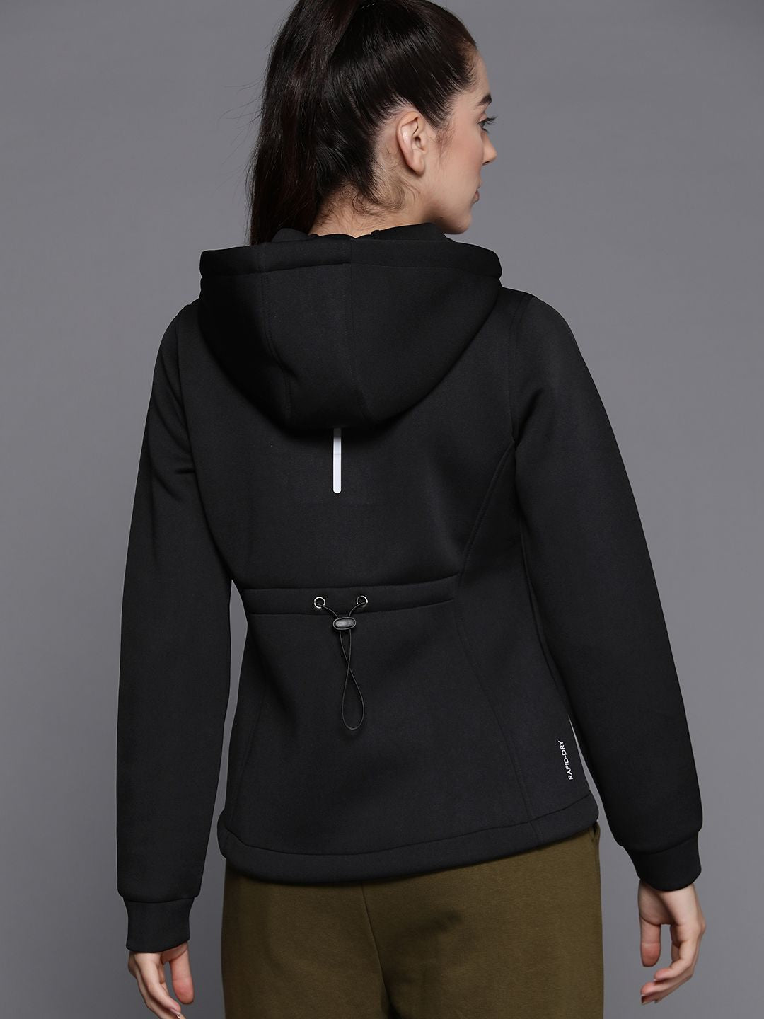 HRX by Hrithik Roshan Reflective Strip Rapid-Dry Hooded Training Jacket